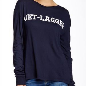 Wildfox Navy Graphic Long Sleeve T-Shirt L